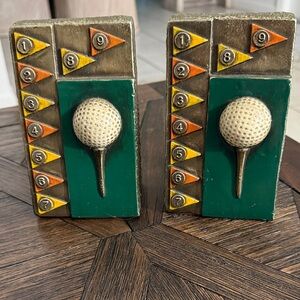 Vintage Marion Bronze Golf Bookends | Collectible Sports Decor